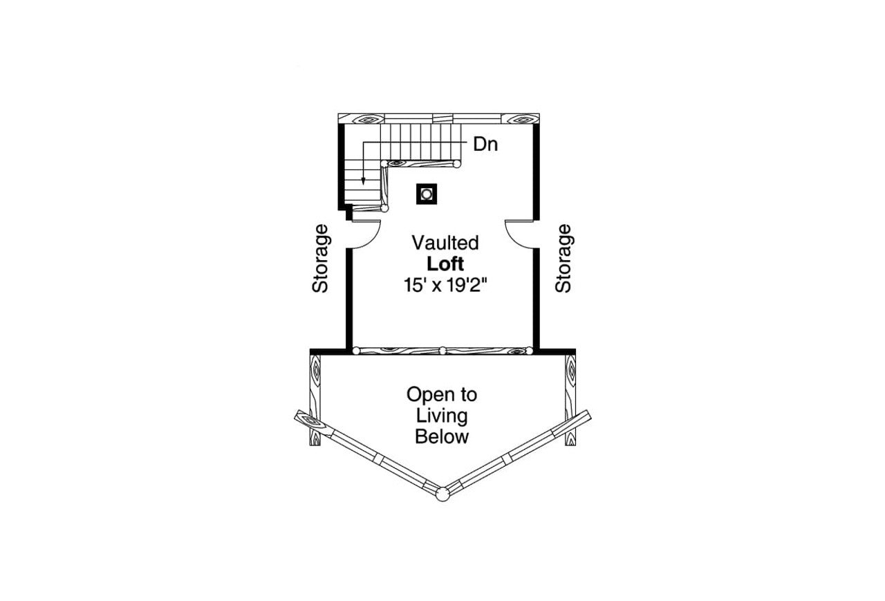 Secondary Image - A-Frame House Plan - Altamont 30-012 - 2nd Floor Plan 