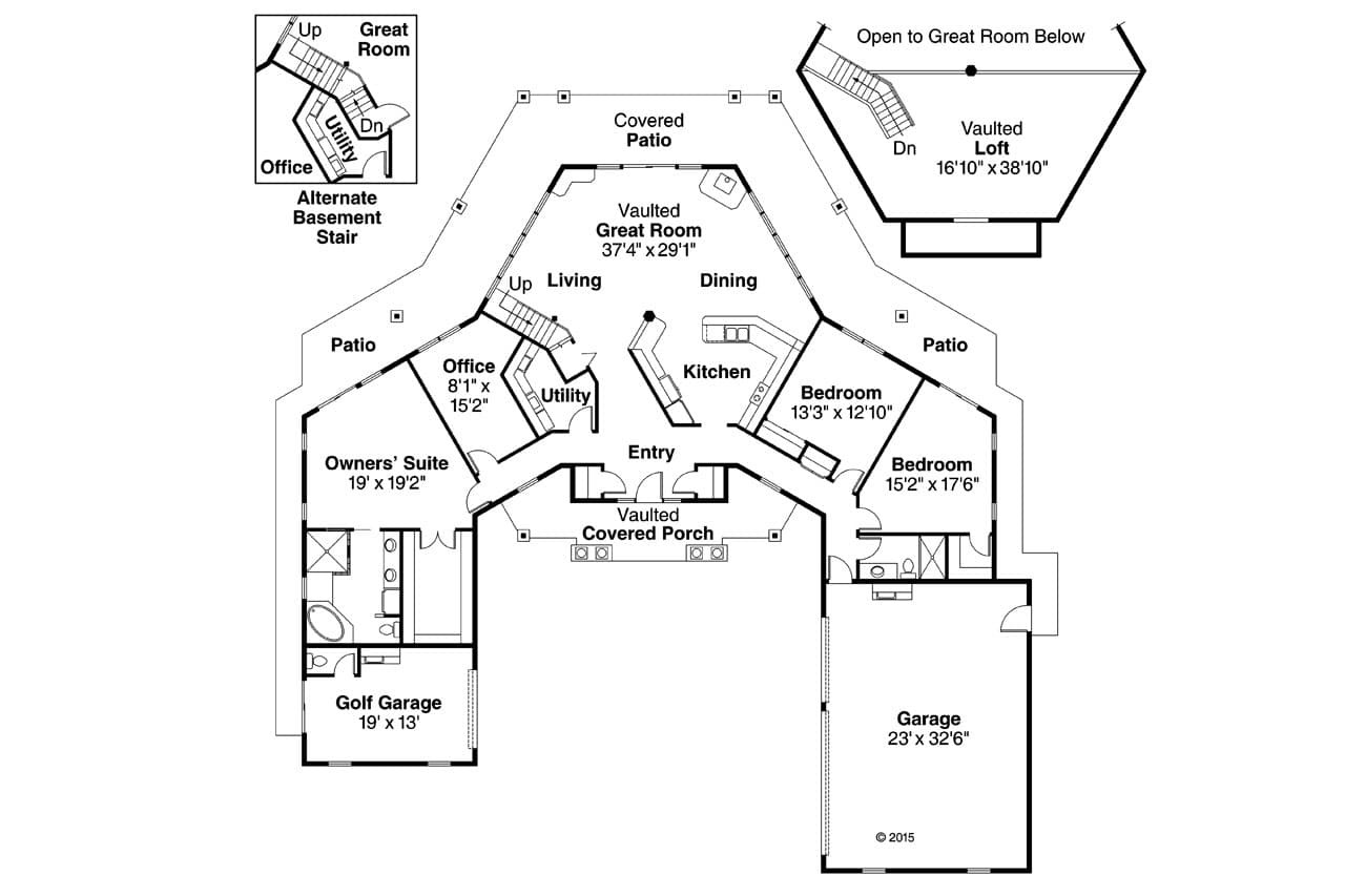 Southern House Plan - Myersdale 10-453 - 1st Floor Plan 