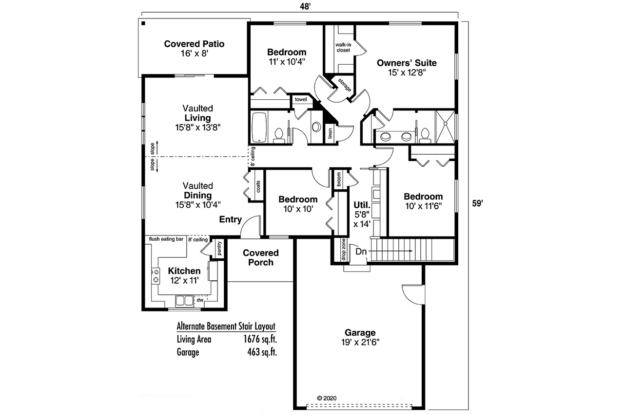 Ranch House Plan - Olalla 30-853 - Optional Floor Plan 
