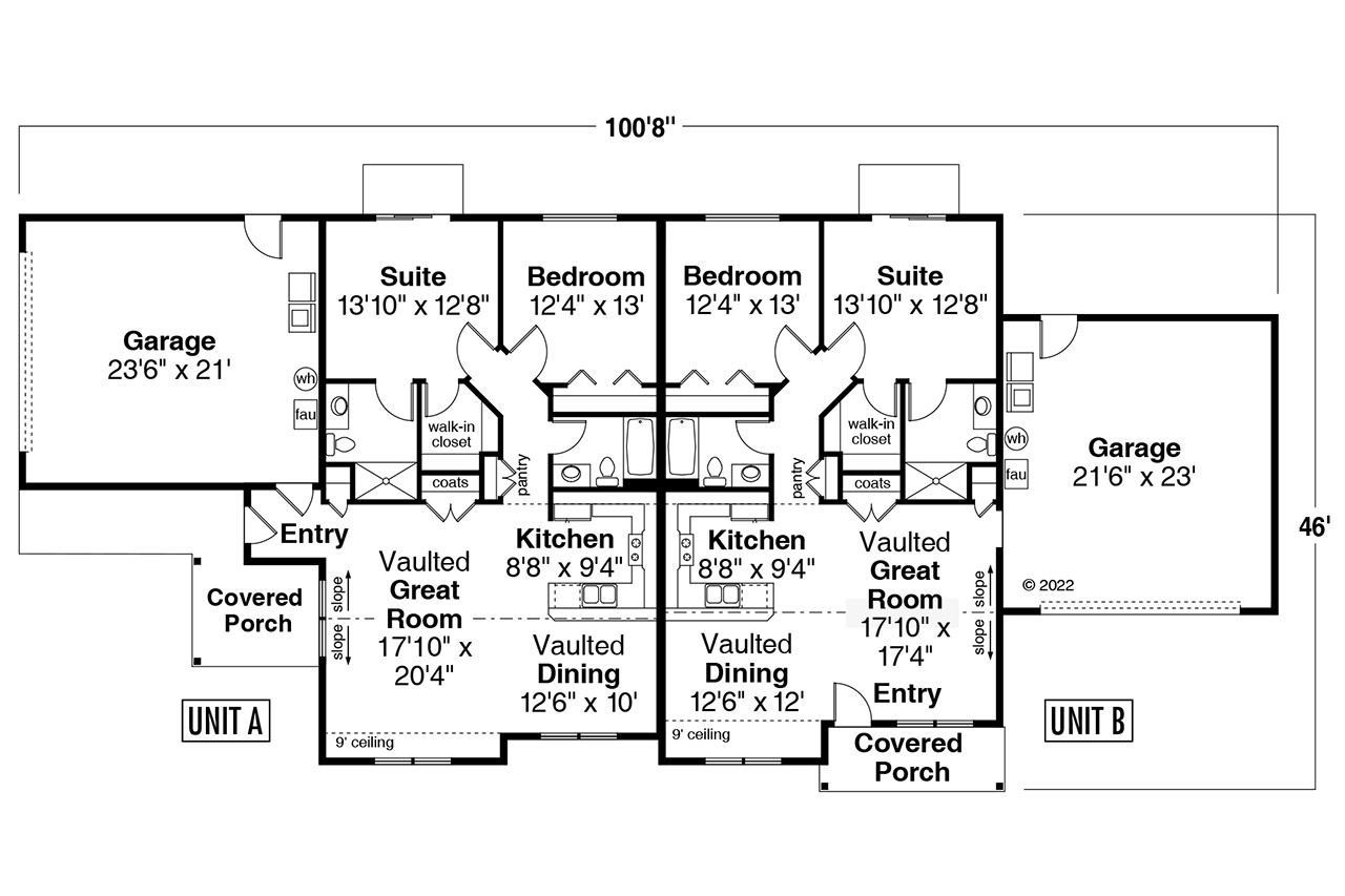 Craftsman House Plan - Holmberg 60-060 - 1st Floor Plan 