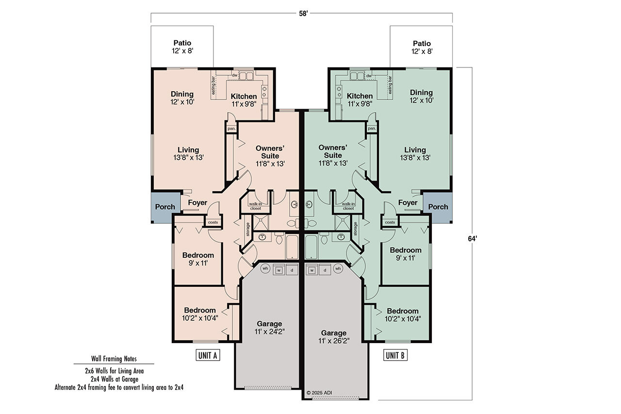 Cottage House Plan - Wynant 60-024 - 1st Floor Plan 