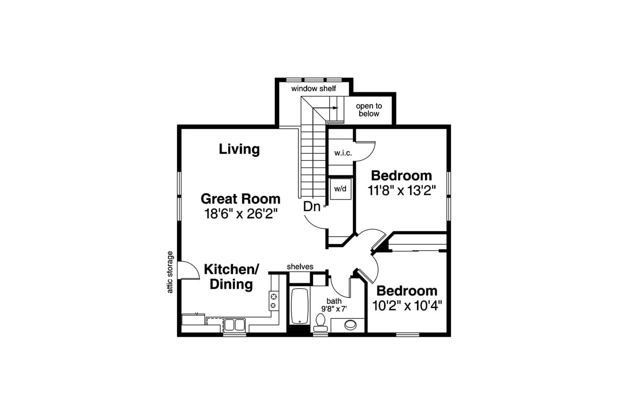 Secondary Image - Craftsman House Plan - Tupelo 60-006 - 2nd Floor Plan 