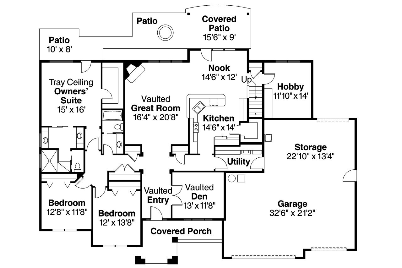 Traditional House Plan - Abbington 30-582 - 1st Floor Plan 