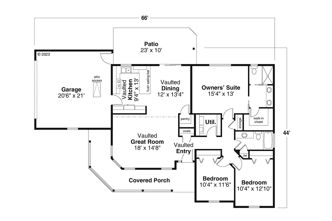 Country House Plan - Peterson 30-625 - 1st Floor Plan 