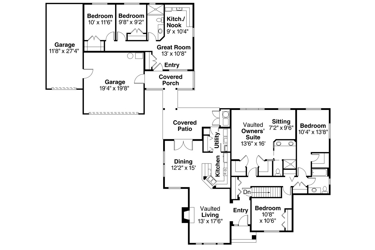 Ranch House Plan - Ardella 30-785 - 1st Floor Plan 