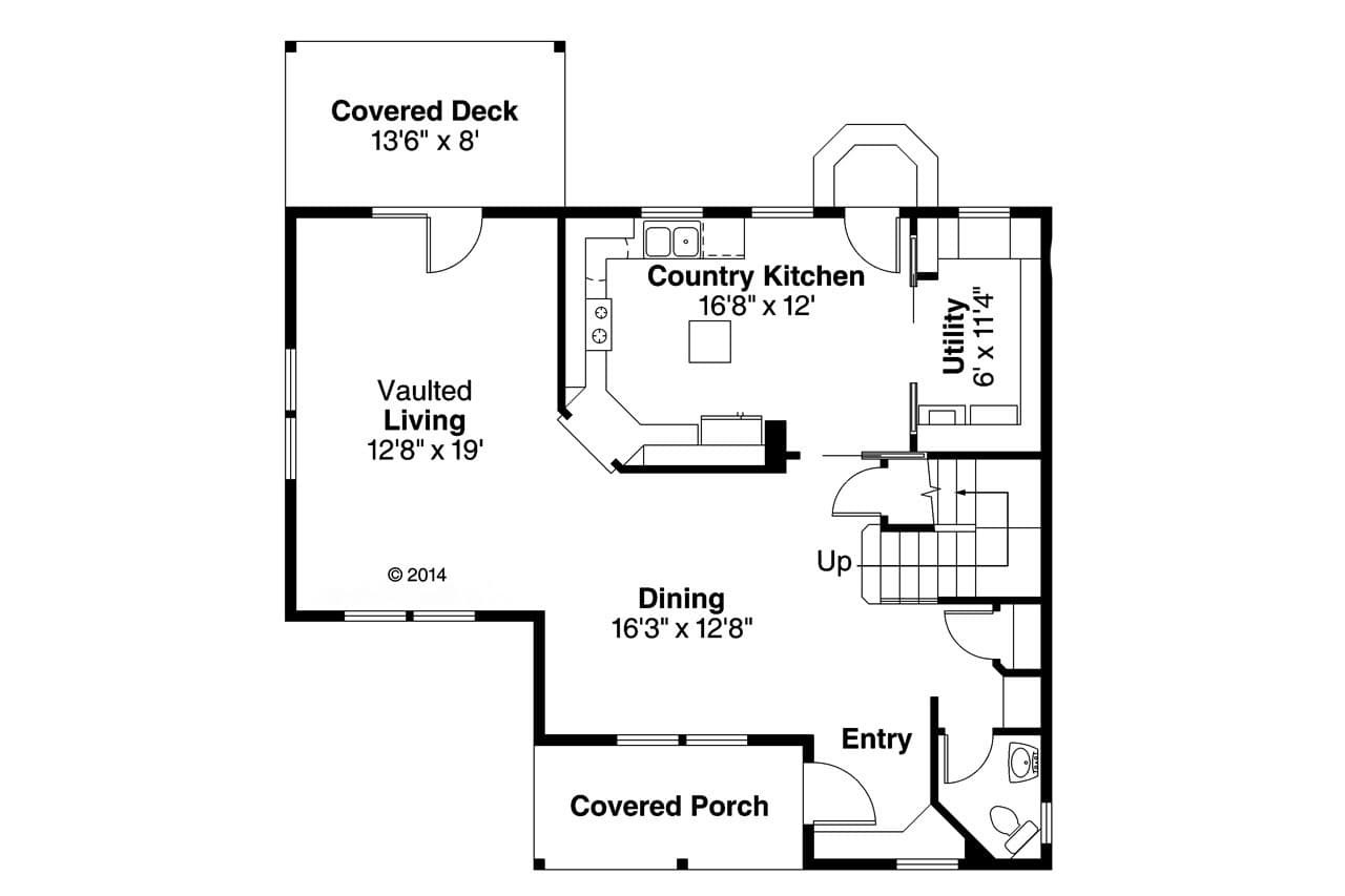 Country House Plan - Alder 30-111 - 1st Floor Plan 