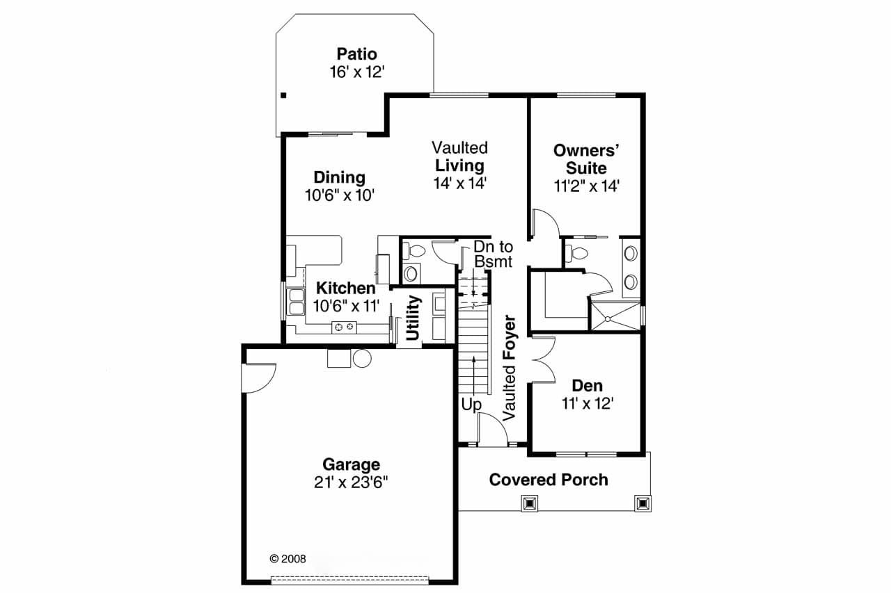 Craftsman House Plan - Holshire 30-635 - 1st Floor Plan 