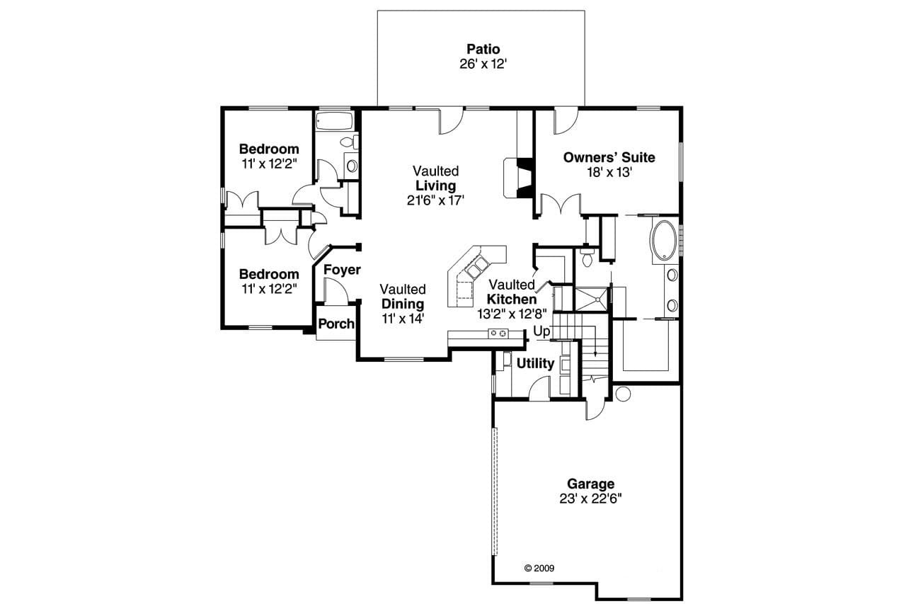 Traditional House Plan - Willcox 30-232 - 1st Floor Plan 