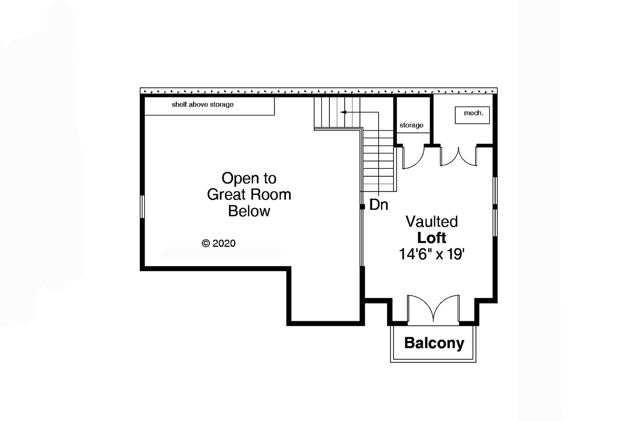 Secondary Image - Craftsman House Plan - Northlake 30-504 - 2nd Floor Plan 