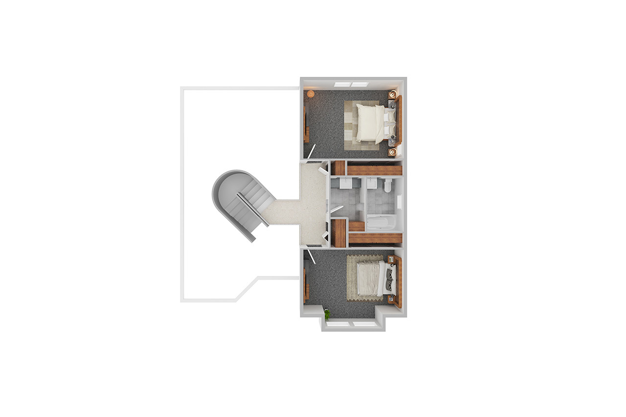 Farmhouse Plan - Corbin 2 - 3D Second Floor Plan - Other Floor Plan 