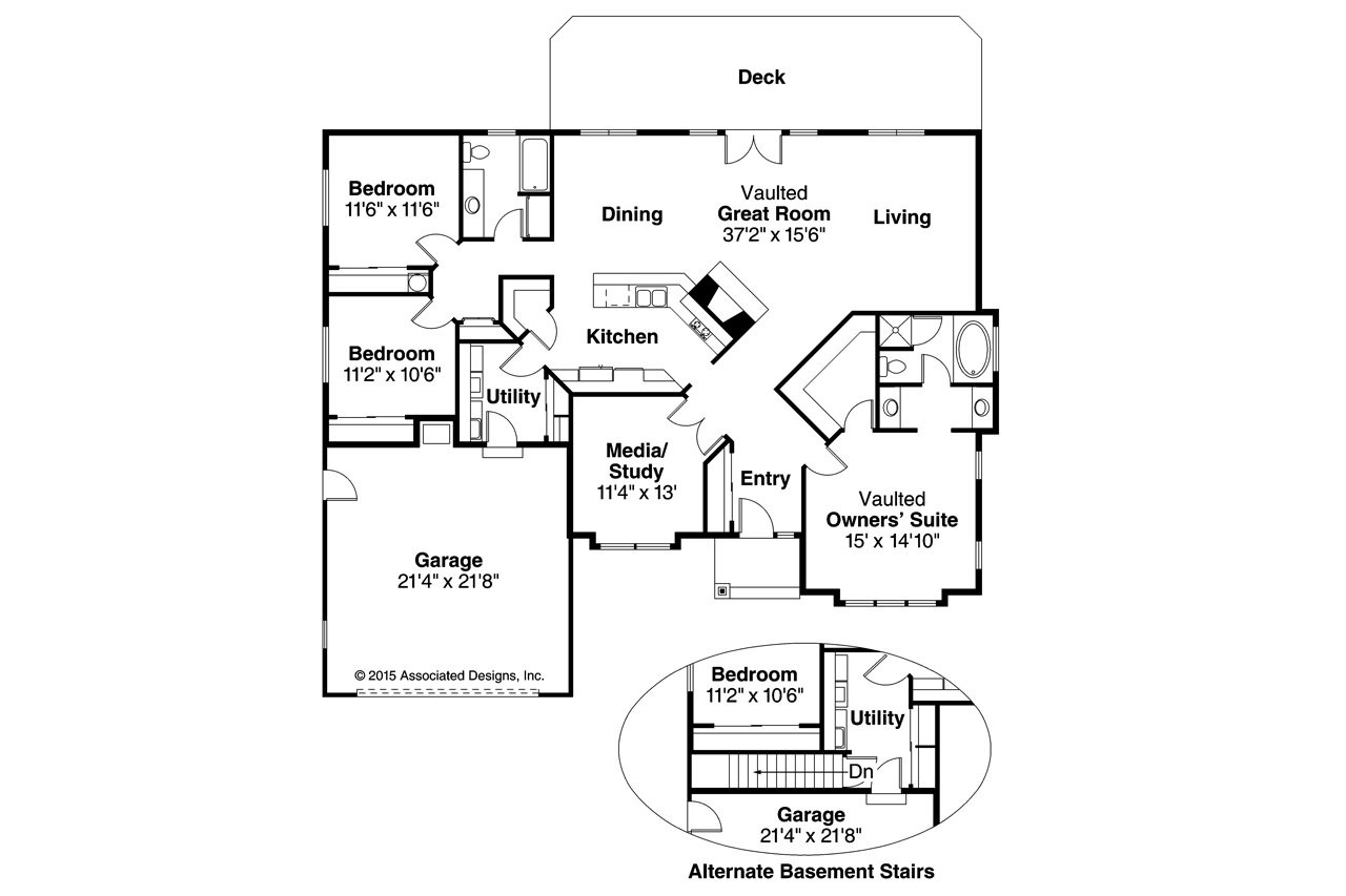 Traditional House Plan - Stayton 10-040 - 1st Floor Plan 
