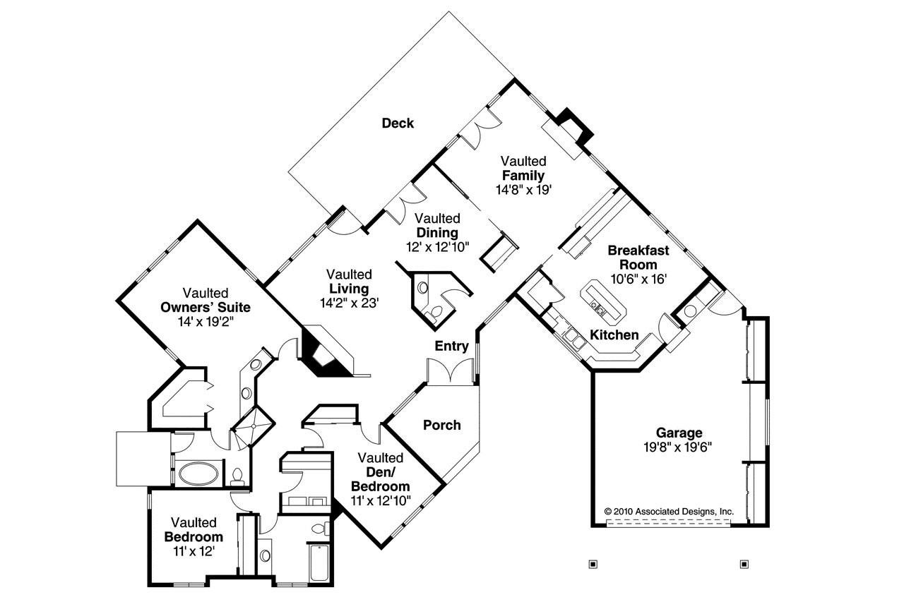Ranch House Plan - Linwood 10-039 - 1st Floor Plan 