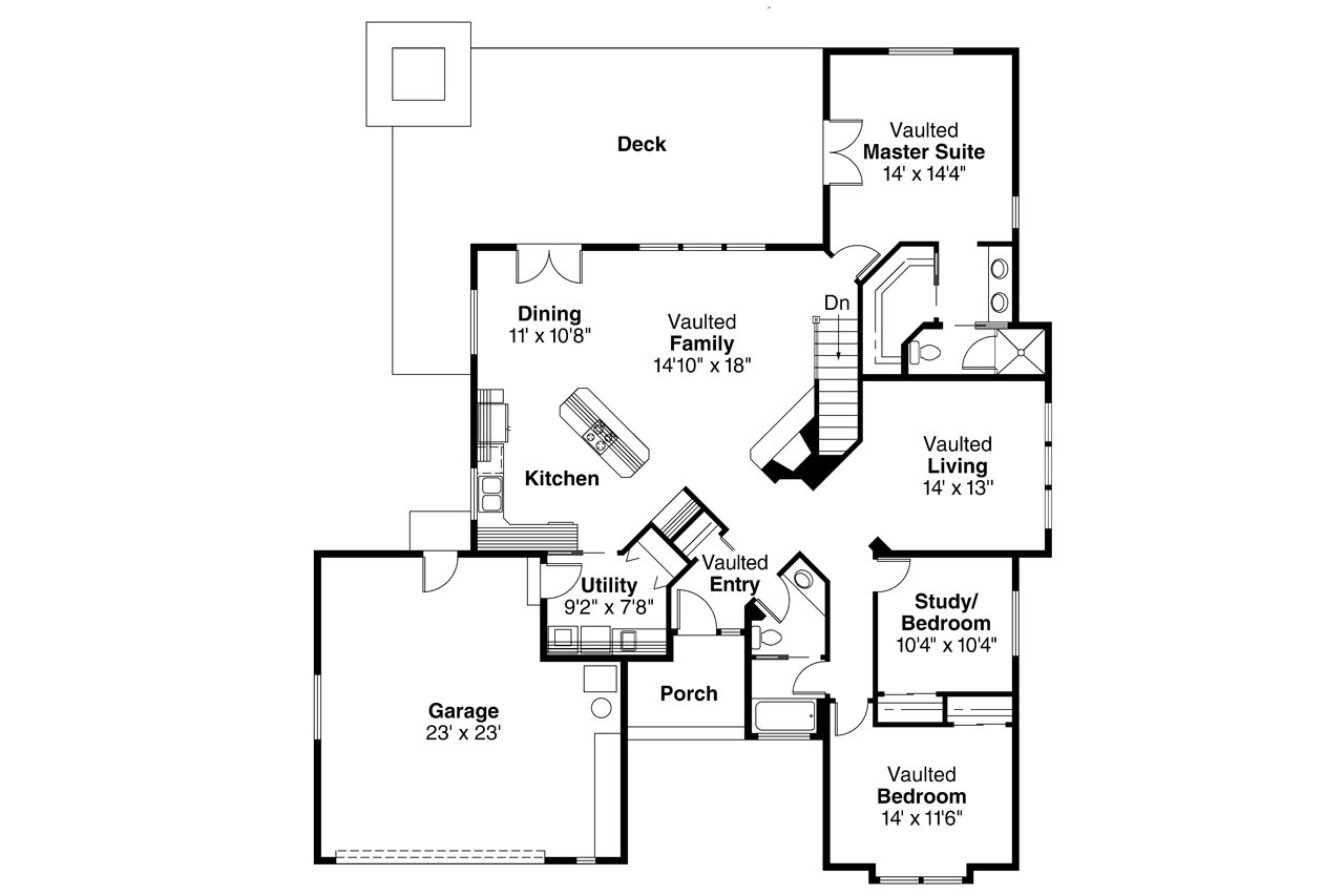 Traditional House Plan - Austin 10-051 - 1st Floor Plan 