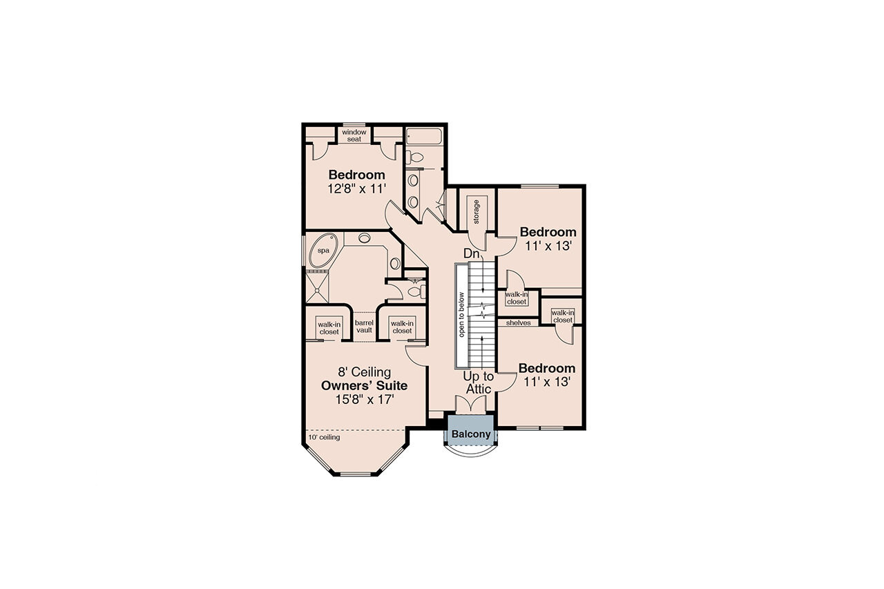 Secondary Image - Cottage House Plan - Evansville 30-045 - 2nd Floor Plan 