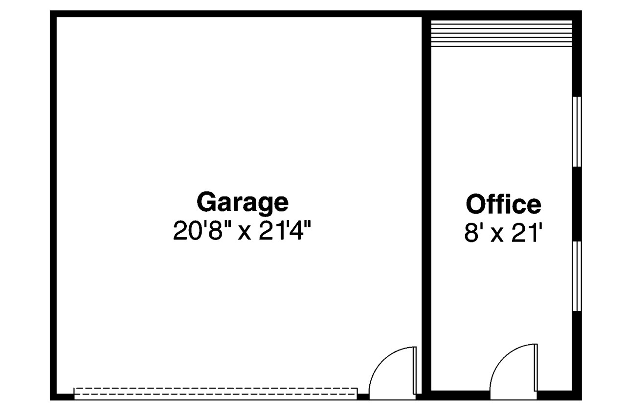 Traditional House Plan - Garage w/Office 20-014 - 1st Floor Plan 