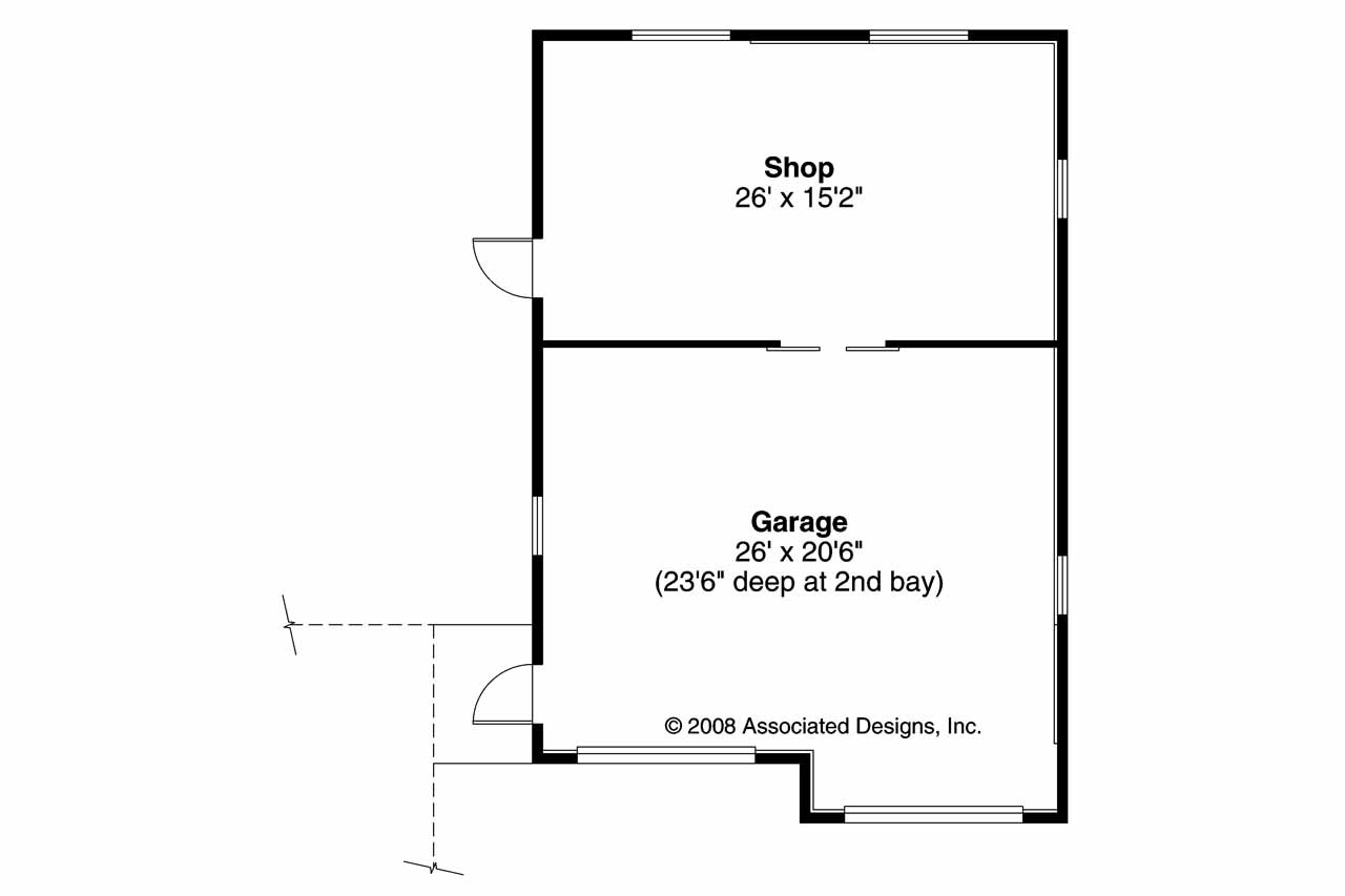 Traditional House Plan - Garage 20-040 - 1st Floor Plan 