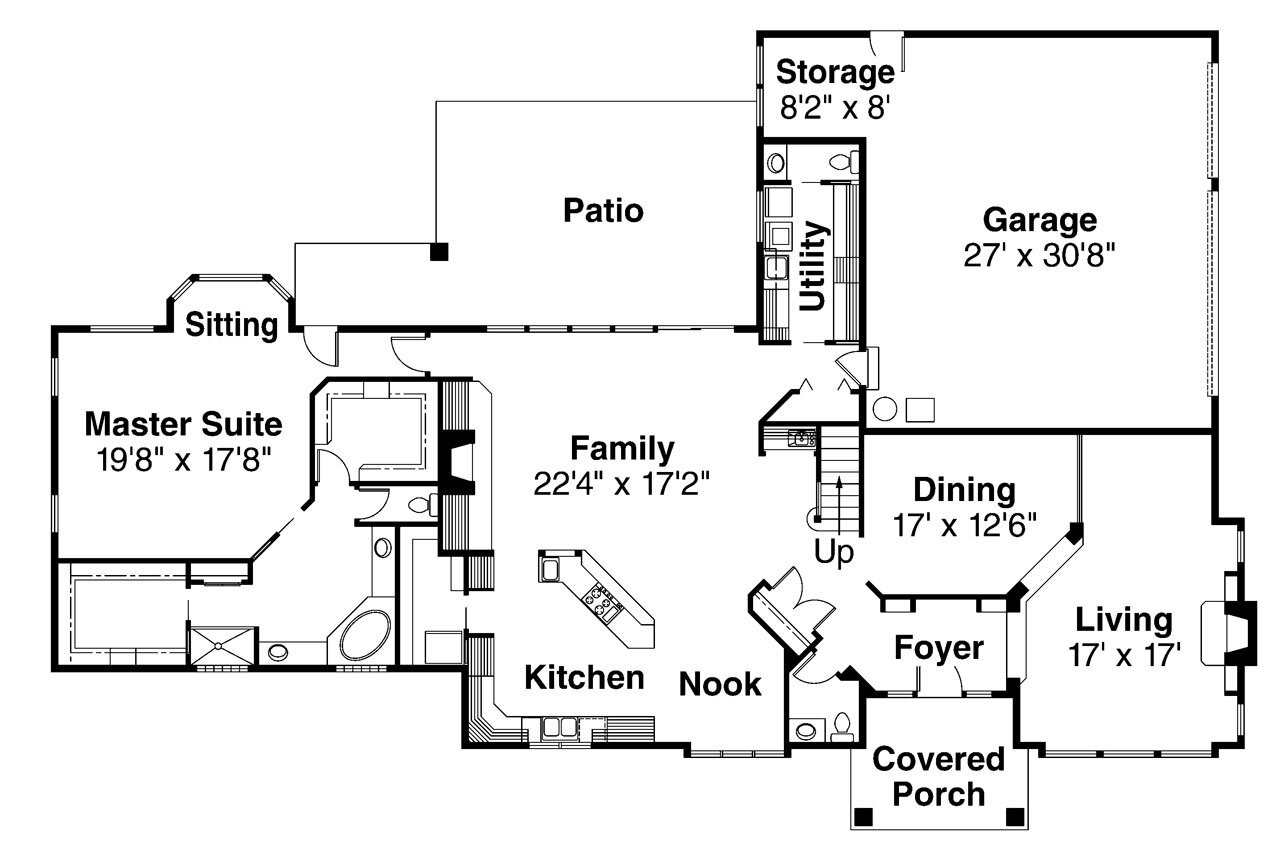 Contemporary House Plan - Middleton 30-135 - 1st Floor Plan 