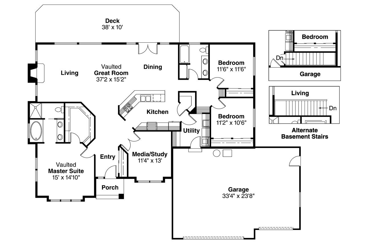 Traditional House Plan - Camden 30-051 - 1st Floor Plan 