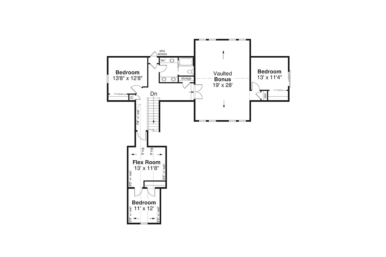 Secondary Image - Craftsman House Plan - Reston 31-341 - 2nd Floor Plan 