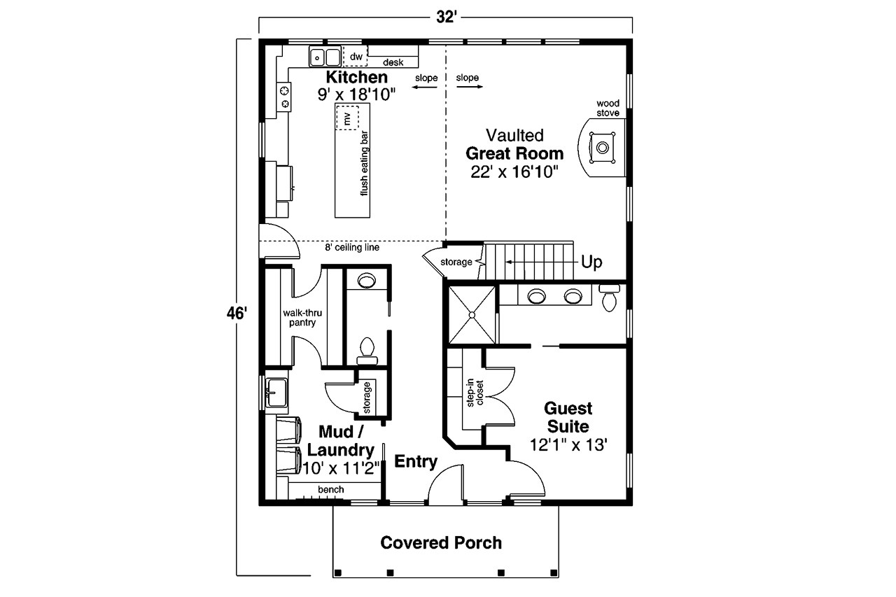 Farmhouse House Plan - Belgrade 31-325 - 1st Floor Plan 