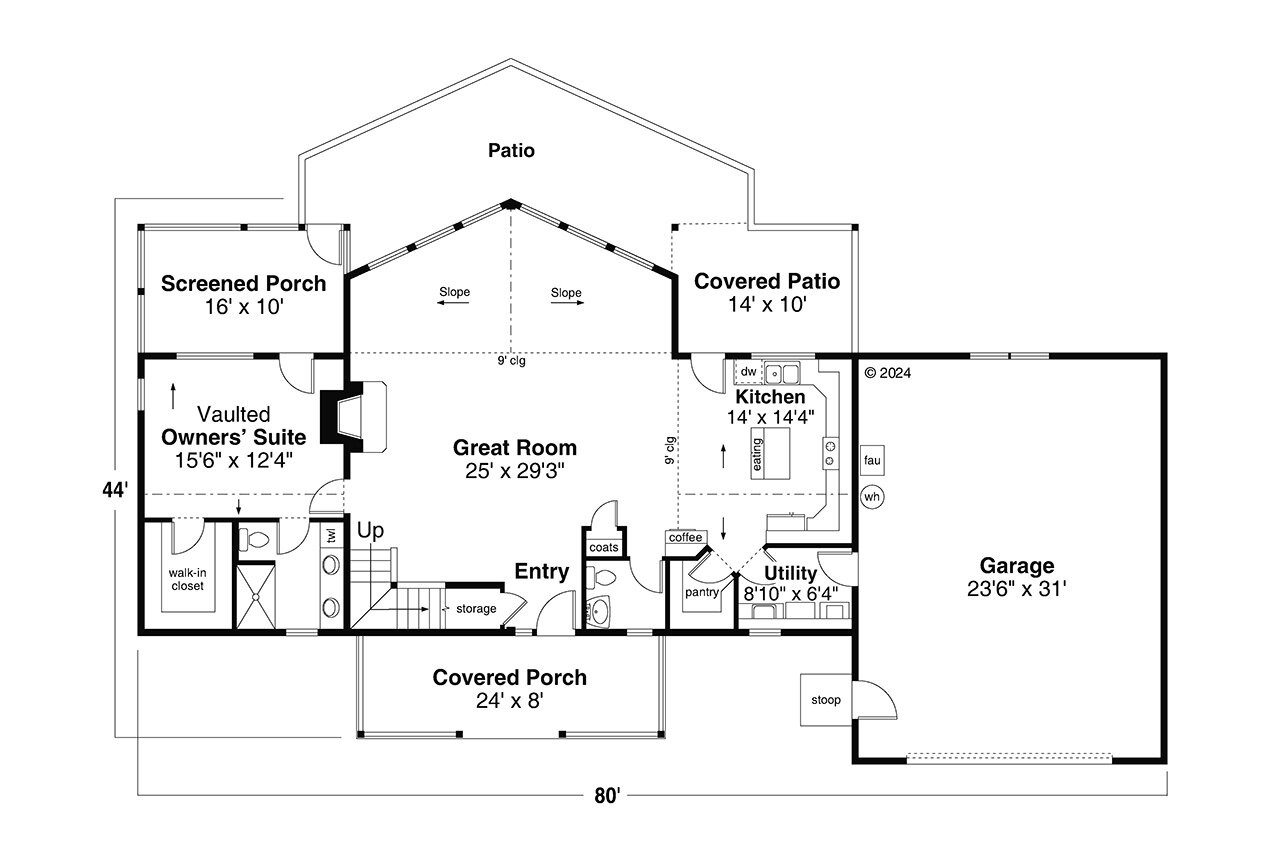 Lodge Style House Plan - Pine Grove 31-364 - 1st Floor Plan 
