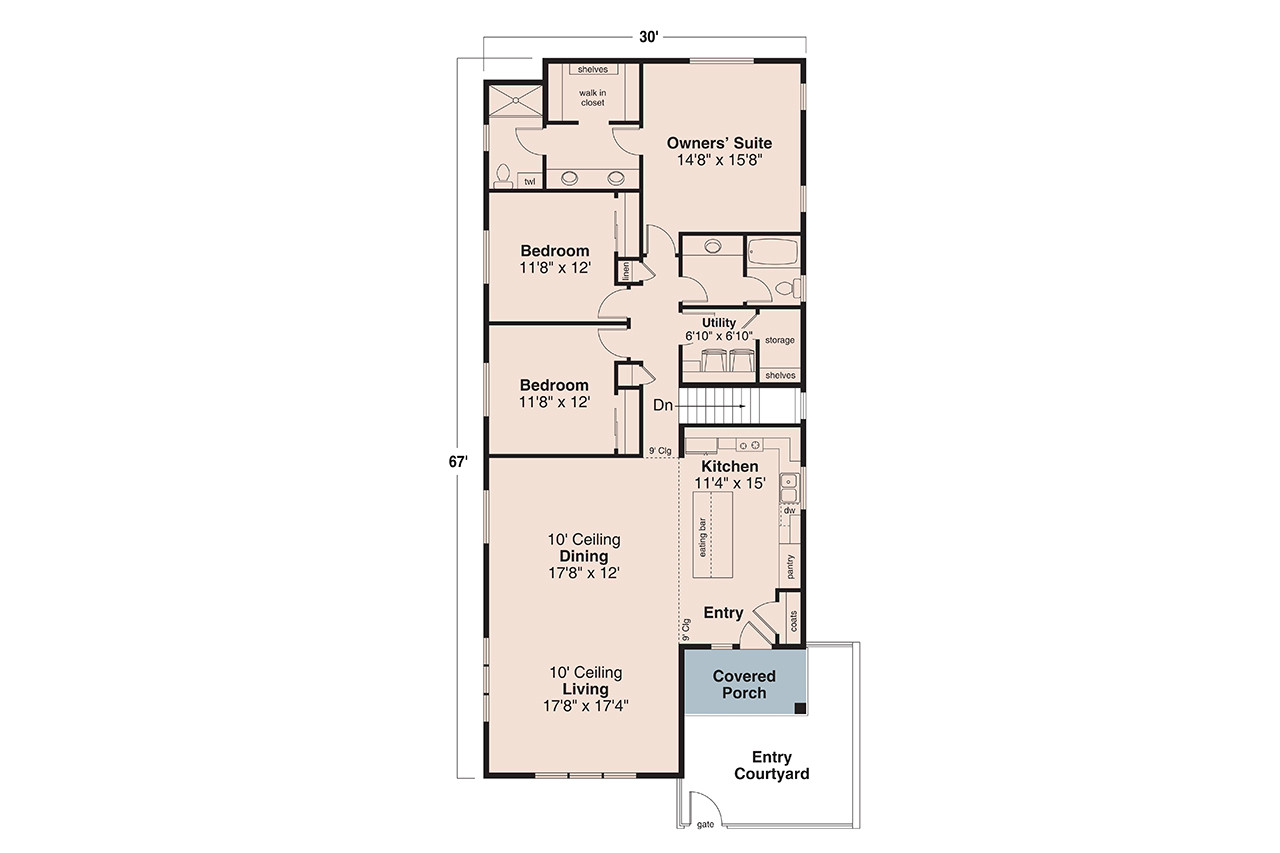 Traditional House Plan - Groveland 2 31-398 - 1st Floor Plan 