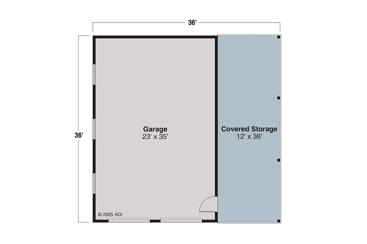Ranch House Plan - Garage 20-623 - 1st Floor Plan 