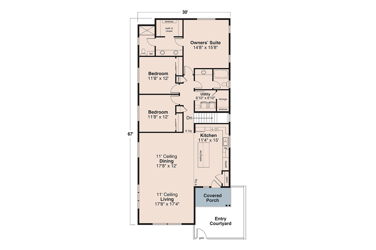 Modern House Plan - Groveland 4 31-400 - 1st Floor Plan 