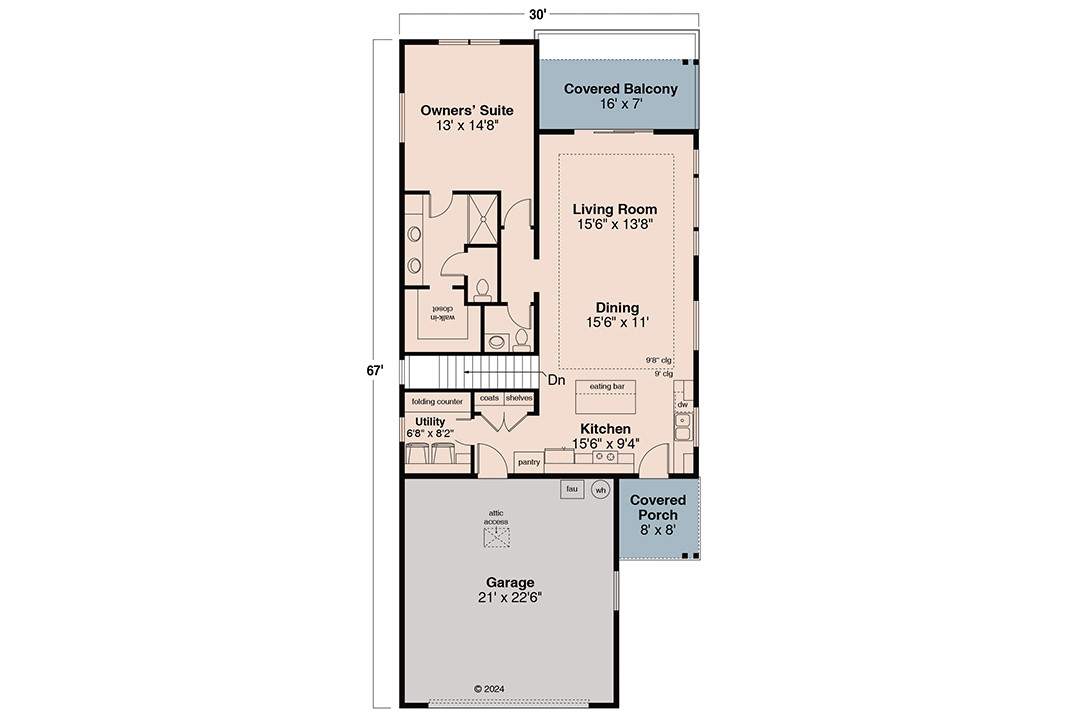 Cottage House Plan - Northdale 31-404 - 1st Floor Plan 