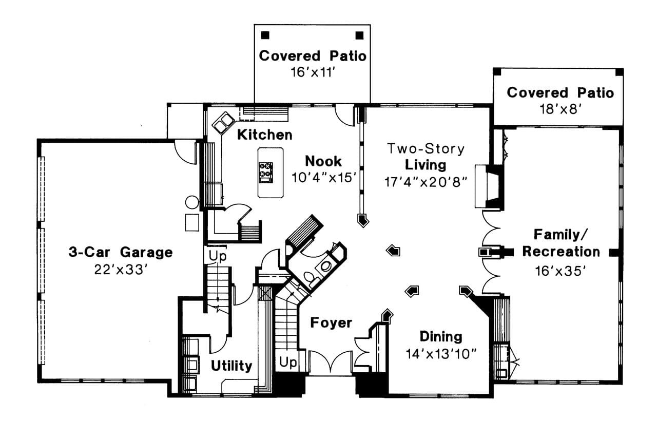 Mediterranean House Plan - Moderna 30-069 - 1st Floor Plan 