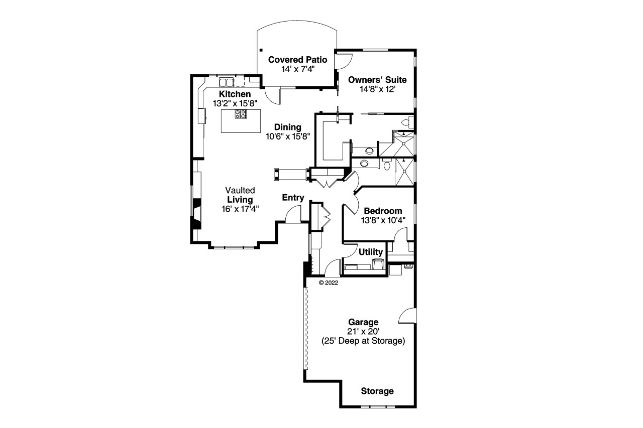 Ranch House Plan - Lostine 30-942 - 1st Floor Plan 