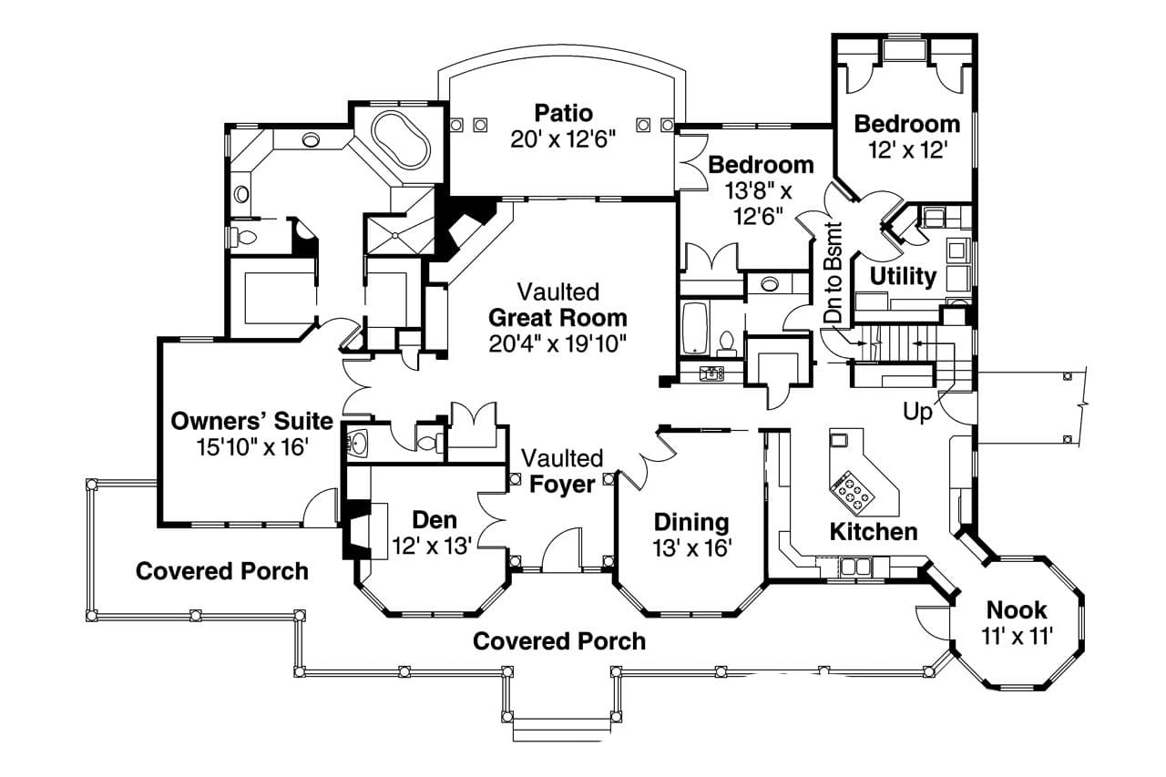 Country House Plan - Greenbriar 10-401 - 1st Floor Plan 