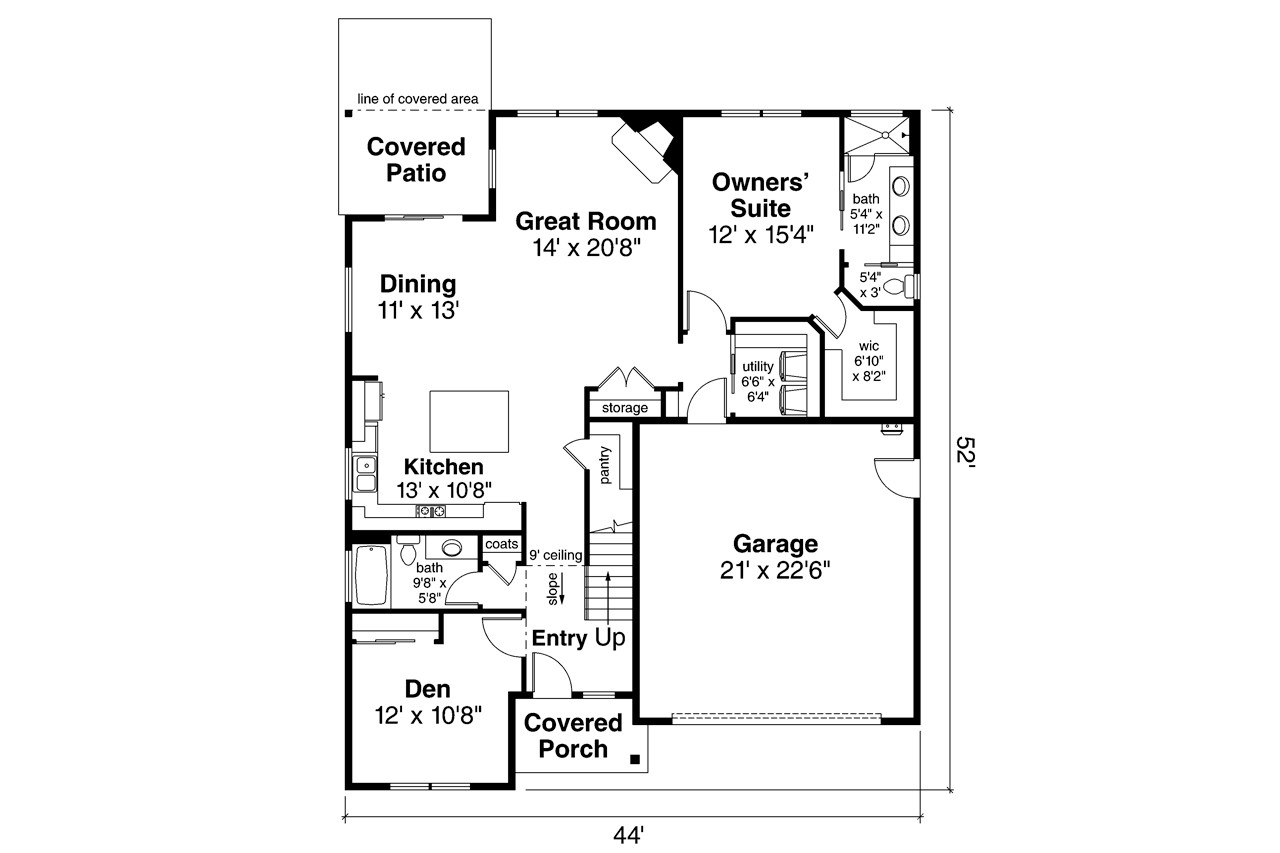 Traditional House Plan - Amarillo 31-139 - 1st Floor Plan 