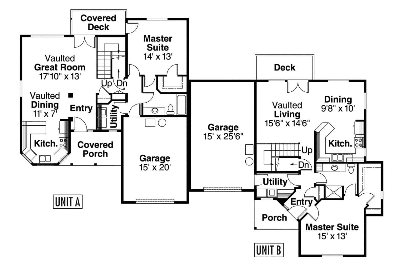 Country House Plan - Carmichael 60-014 - 1st Floor Plan 
