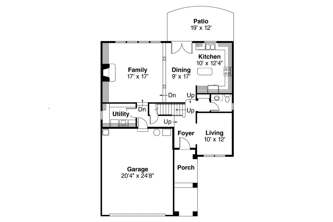 European House Plan - Mirabel 30-201 - 1st Floor Plan 