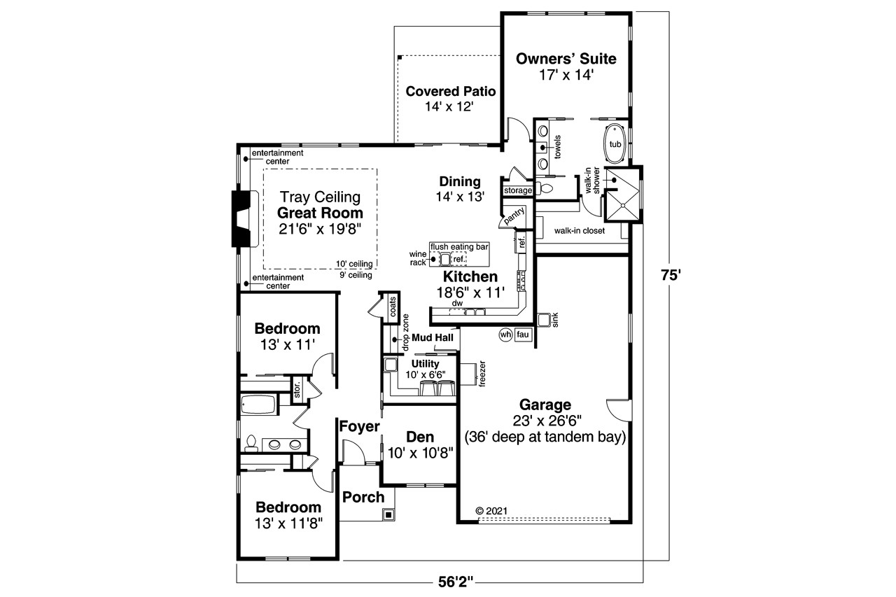 Contemporary House Plan - Alderwood 31-049 - 1st Floor Plan 