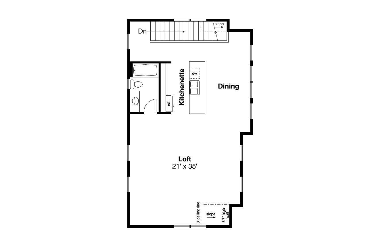 Craftsman House Plan - Garage 20-291 - 2nd Floor Plan 