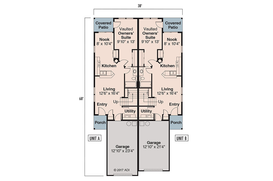 Craftsman House Plan - Braydon 60-012 - 1st Floor Plan 