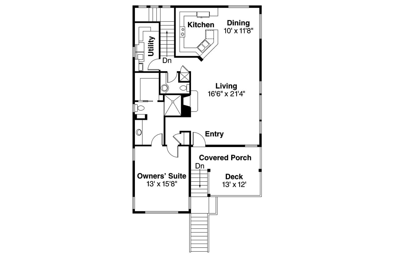 Contemporary House Plan - Glenview 30-687 - 1st Floor Plan 