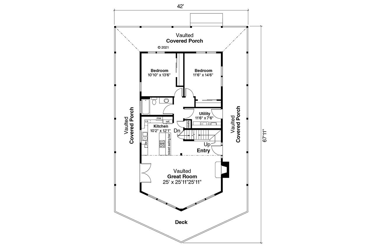 Lodge Style House Plan - Eagle Crest 31-223 - 1st Floor Plan 