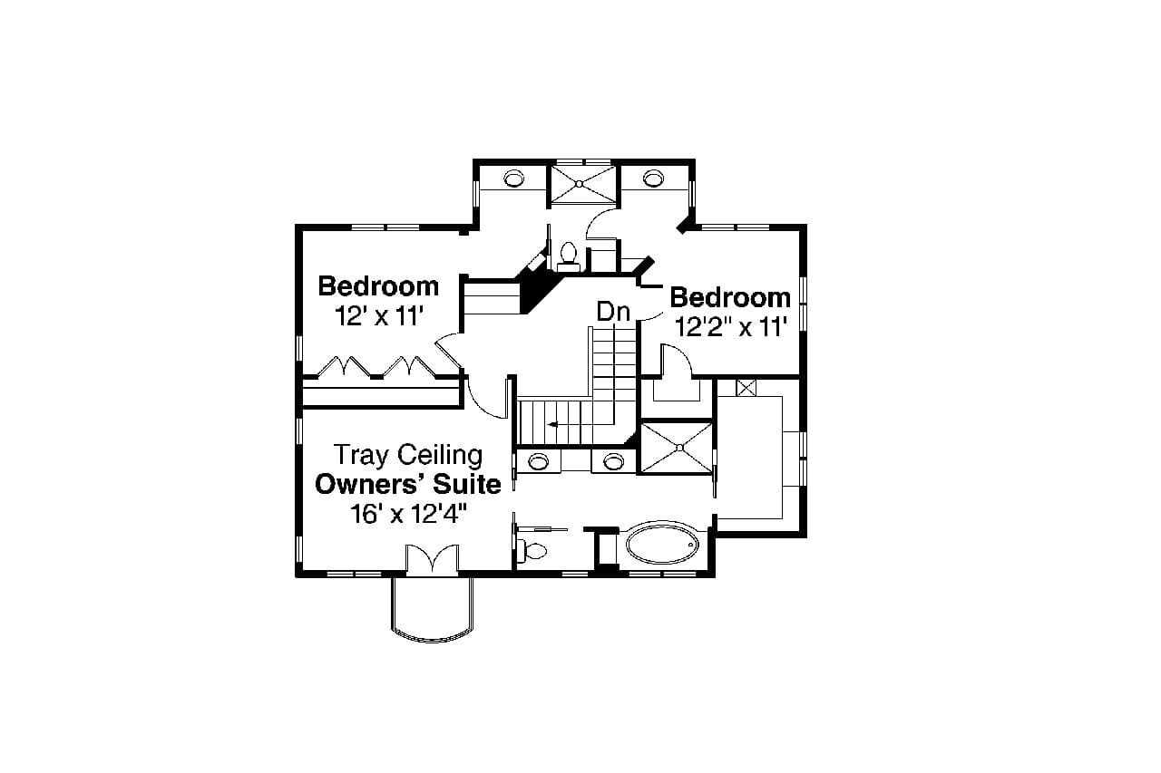 Secondary Image - Southwest House Plan - Santa Rosa 30-800 - 2nd Floor Plan 