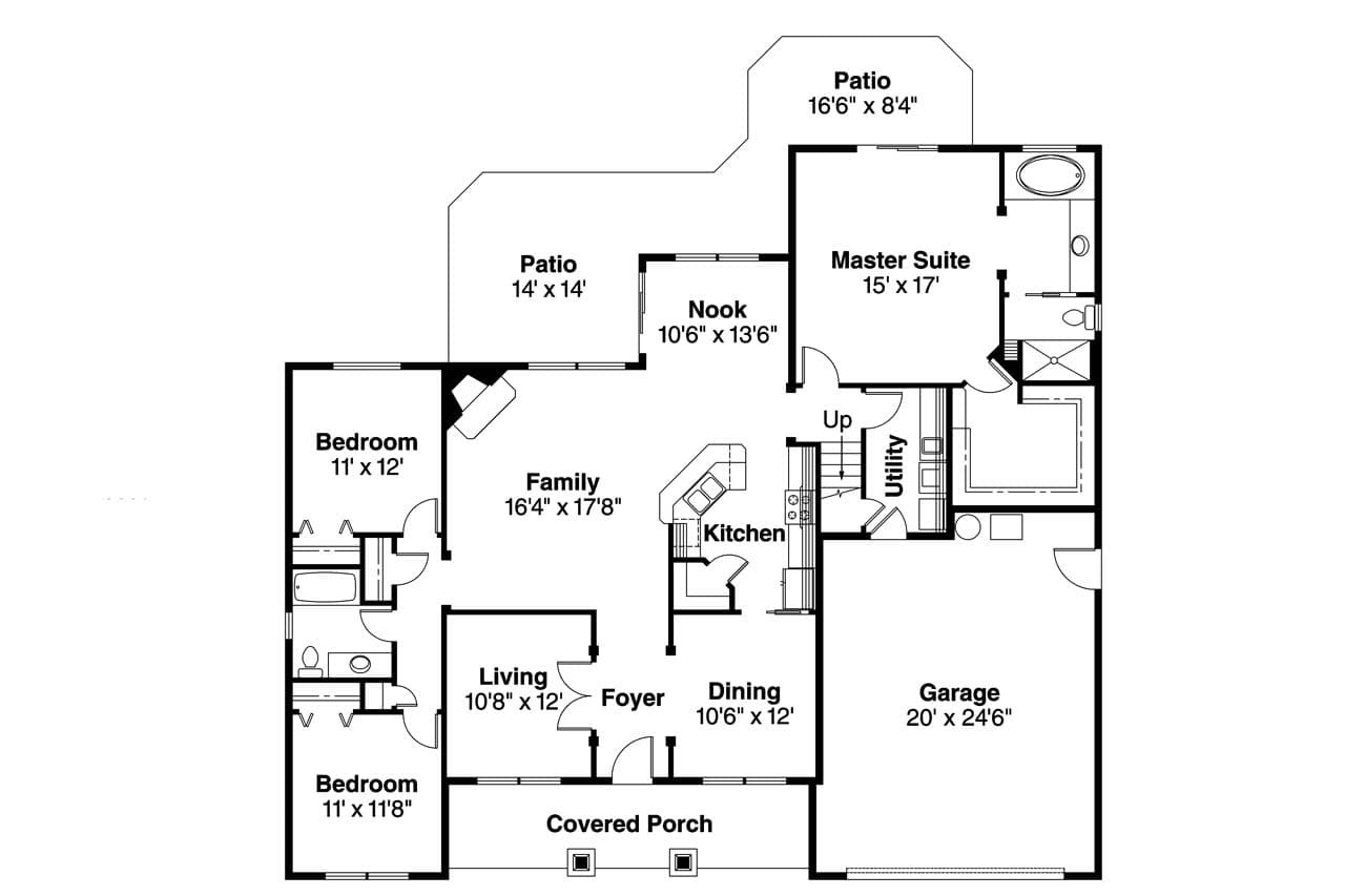 Traditional House Plan - Hennebery 30-520 - 1st Floor Plan 