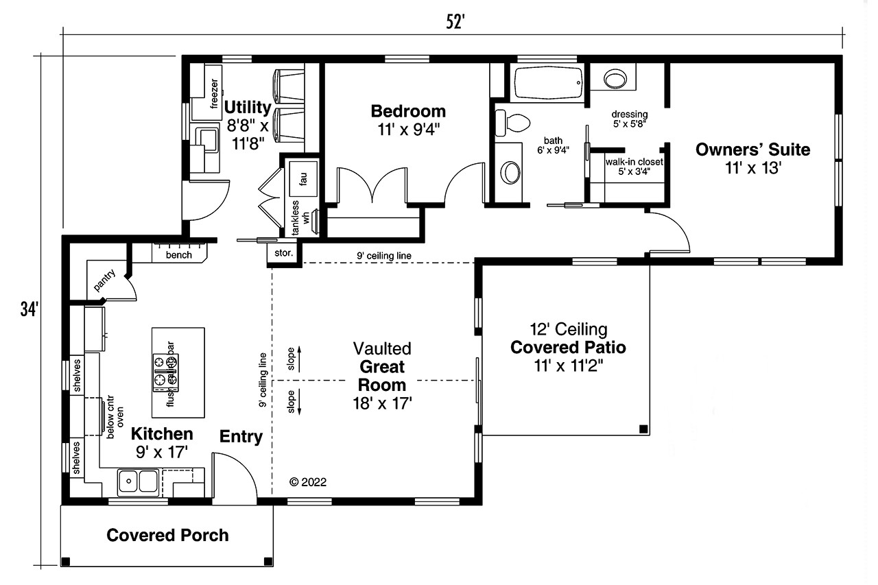 Traditional House Plan - Klickitat 31-129 - 1st Floor Plan 