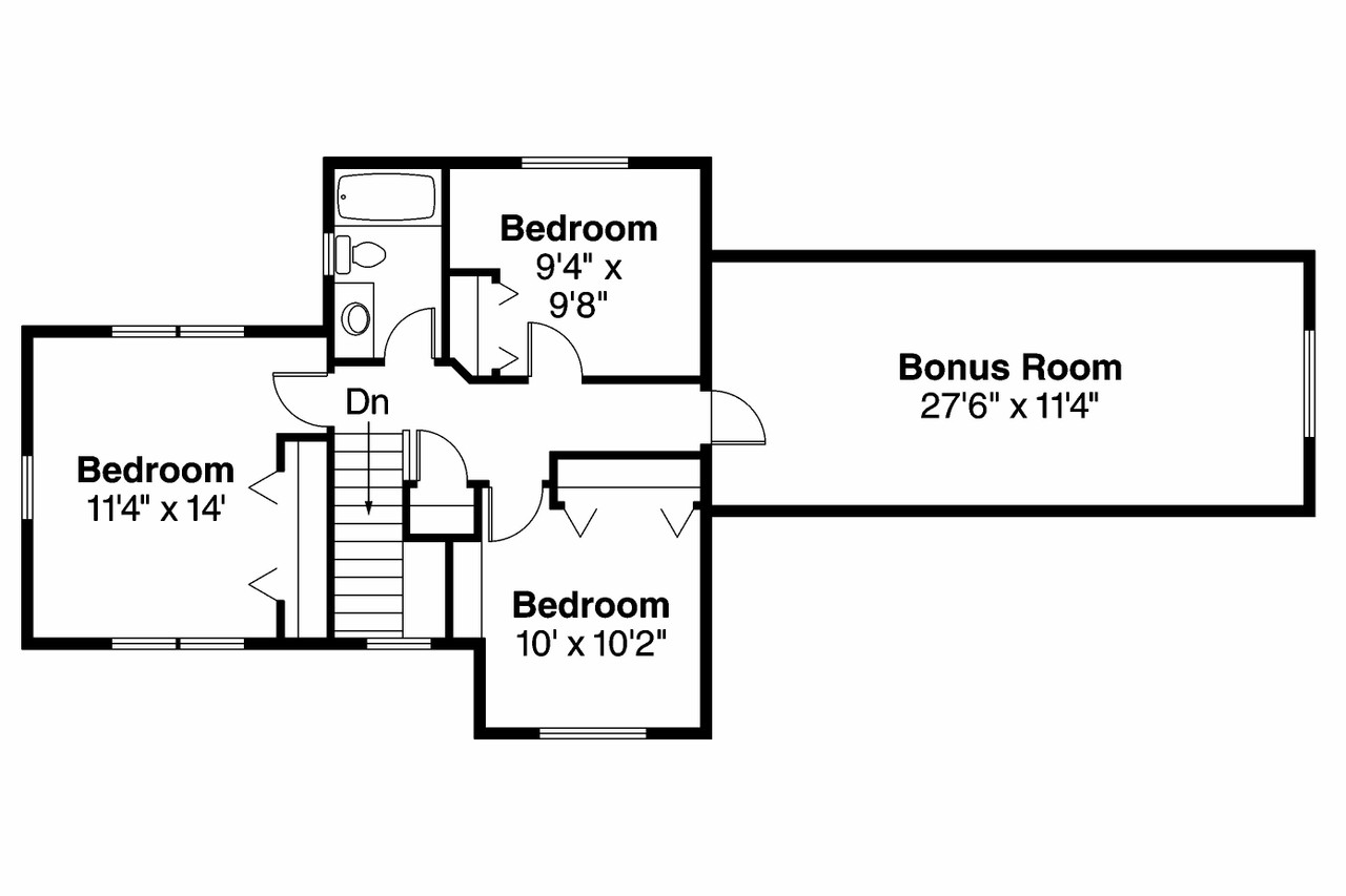 Secondary Image - Cottage House Plan - Stapleton 30-478 - 2nd Floor Plan 