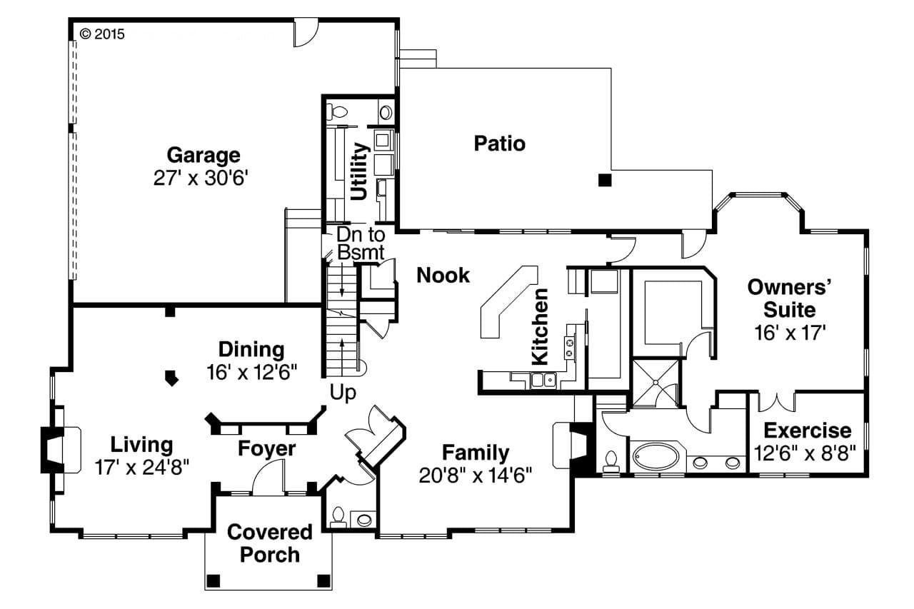 Traditional House Plan - Masonville 30-935 - 1st Floor Plan 