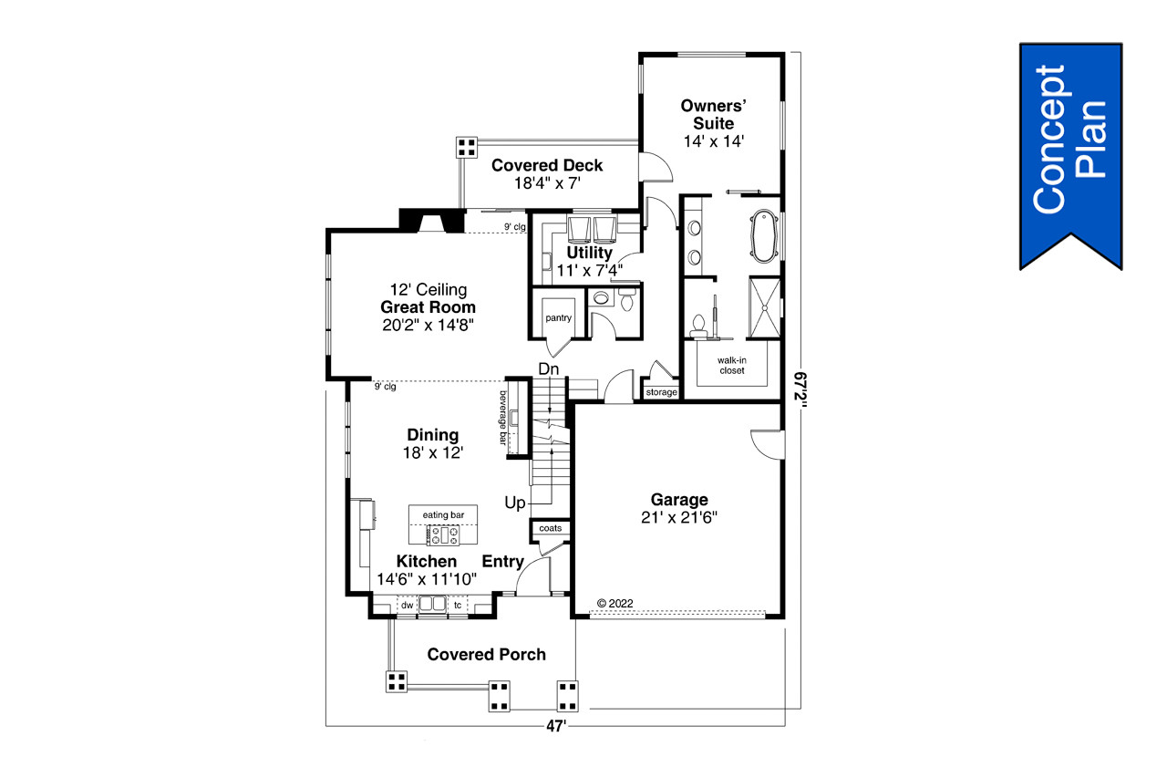 Craftsman House Plan - Boulder Ridge 31-287 - 1st Floor Plan 