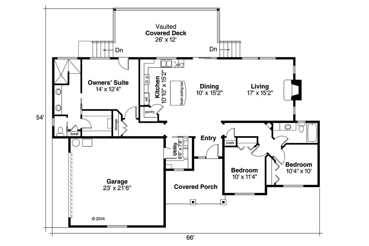 Country House Plan - Kensington 30-843 - 1st Floor Plan 