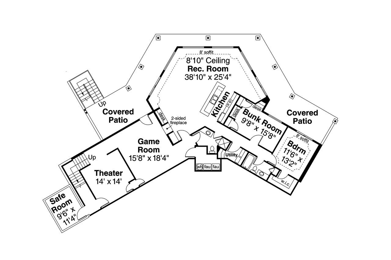 European House Plan - Williamsburg 11-147 - Basement Floor Plan 