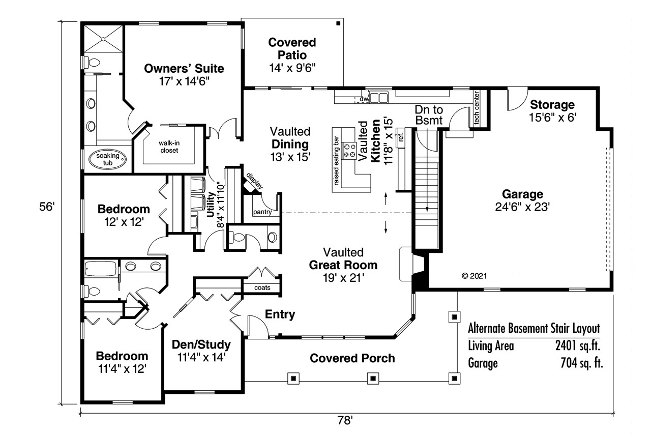 Ranch House Plan - Brightheart 10-610 - Optional Floor Plan 