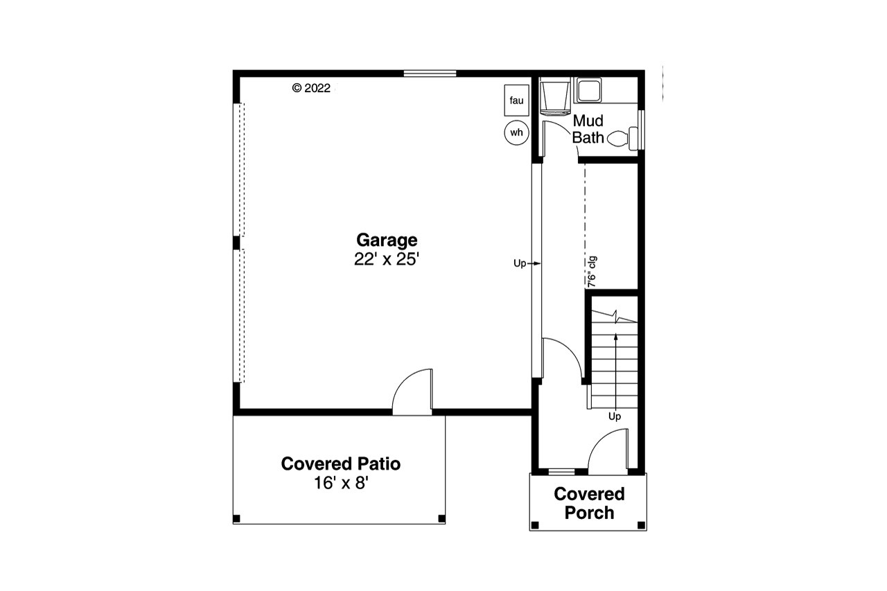 Modern House Plan - Garage 20-418 - 1st Floor Plan 